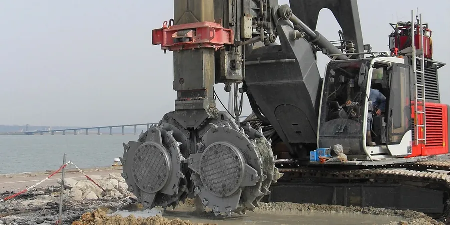 Illustrative image of Deep Soil Mixing (DSM) design in Fredericton