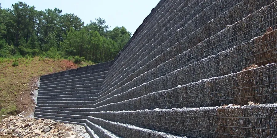 Illustrative image of MSE (Mechanically Stabilized Earth) wall design in Fredericton